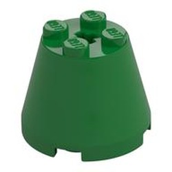 LEGO part  ROCKET STEP 3X3X2 W. CROSS in Dark Green/ Green