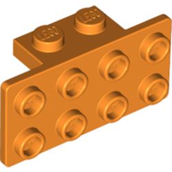 LEGO part 10021731 ANGLE PLATE 1X2 / 2X4 in Bright Orange/ Orange