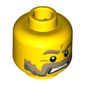 Minifig Head, Moustache Mutton Chops with Brown and Gray Sideburns, Brown and Gray Eyebrows, Pupils Print