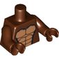 Torso Bare Chest with Muscles Outline and Black Hair Print, Reddish Brown Arms and Hands