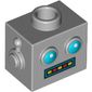 Minifig Head Special, Robot with Blue Eyes and Red/Yellow Teeth Display (Clockwork Robot)