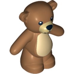 Animal, Bear / Teddy, Arms Down with Black Eyes, Nose and Mouth / Tan Belly Print