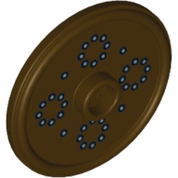 Shield Round with Stud and Raised Rim with Silver Dots Print