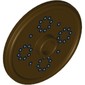 Shield Round with Stud and Raised Rim with Silver Dots Print