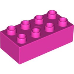 LEGO part DUPLO BRICK 2X4 in Bright Purple/ Dark Pink
