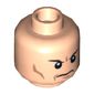 Minifig Head Lex Luthor, Eyebrows, Frown and Cheek Lines Print [Blocked Open Stud]