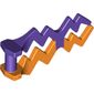Wave / Lightning Angular, Double with Marbled Dark-Purple Pattern