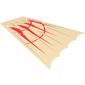 Sail, Scalloped, 28 x 18 Right with Red and Dark Tan Print