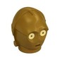 Minifig Head Special, Protocol Droid with Yellow Eyes Print (C-3PO / K-3PO)