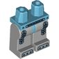 Hips and Light Bluish Gray Legs with Silver Mechanical Belt, Shock Absorbers and Feet Print