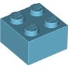 Medium Azure Brick 2 x 2