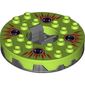 Turntable 6 x 6 Round Pearl Titanium Base Serrated with Red, White and Black Print (Ninjago Spinner)