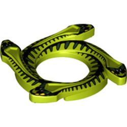 Ring 4 x 4 with 2 x 2 Hole and 4 Snake Head Ends and Black Scales Snake Print (Ninjago Spinner Crown)