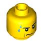 Minifig Head Pete Peterson, Eyebrows, White Pupils, Frown, Sweat Drops Print
