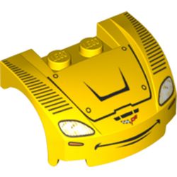 Vehicle Body, Wheel Arch / Mudguard 3 x 4 x 1 2/3 Low Profile, Curved Front with Headlights and Smile Print (Jeff Gorvette)