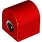 Duplo Brick 2 x 2 x 2 Curved Top with Eye with White on Two Sides Print