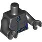 Torso Dark Purple Lines, Ring Zipper Pull, Gray Belt Print, Black Arms and Hands