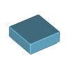 Medium Azure Tile 1 x 1 with Groove