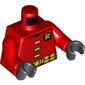 Torso Muscles, 'R' Symbol, Yellow Clasps and Utility Belt Print (Robin), Red Arms, Black Hands