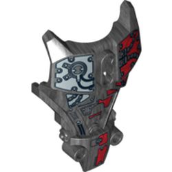 Large Figure Torso Cover, Armor with Silver and Red Mechanical Print (Splitface)