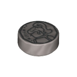 Tile Round 1 x 1 with Coin Print