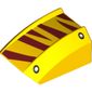 Slope Curved 2 x 2 with Lip, No Studs with Rivets and Dark Red Tiger Stripes Print