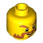 Minifig Head, Dark Orange Bushy Beard and Eyebrows, Goatee, White Pupils Print [Hollow Stud]