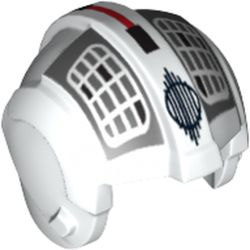 Helmet Rebel Pilot, Center Ridge with White Grid on Dark Bluish Gray Print
