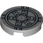 Tile Round 2 x 2 with Bottom X Cross, Black Tie Fighter Print