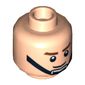 Minifig Head Rebel Trooper, Brown Eyebrows, Smile, Black Chin Strap Print [Hollow Stud]