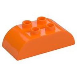 LEGO part  BRICK 2X4 W. BOWS in Bright Orange/ Orange