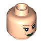 Minifig Head Poison Ivy, Dual Sided, Orange Eyebrows, Green Lips, Smiling / Bared Teeth Print [Hollow Stud]