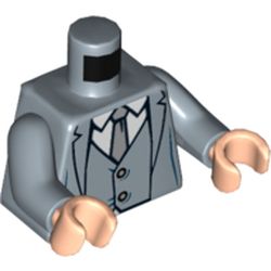 Torso Suit with Vest, Gray Tie Print, Sand Blue Arms, Light Nougat Hands