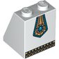 Slope 65° 2 x 2 x 2 with Bottom Tube with Gold Panel with Blue Jewel and Gold Fringe Print [col05-14]