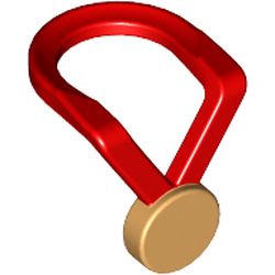 LEGO part 10085823 MINI MEDAL, NO. 4 in Bright Red/ Red