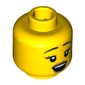 Minifig Head Viking Woman, Dual Sided, Eyebrows and Eyelashes, Open Mouth / Frown Print [Blocked Open Stud]