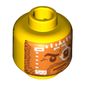 Minifig Head Galaxy Patrol, Dual Sided, Beard Stubble, Orange Head-Up Display (HUD) / Helmet Scope Print [Blocked Open Stud]