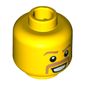 Minifig Head Daredevil, Dual Sided, Brown Eyebrows and Moustache, Happy / Scared Print [Blocked Open Stud]