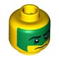 Minifig Head Aztec Warrior, Green War Paint Print