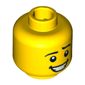 Minifig Head Bunny Suit Guy, Eyebrows, Open Smile, White Pupils Print