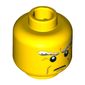 Minifig Head Ocean King, White Bushy Eyebrows, Crow's Feet and Cheek Lines Print [Blocked Open Stud]