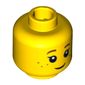 Minifig Head Grandma Visitor, Eyelashes, Brown Eyebrows, Freckles Print [Blocked Open Stud]