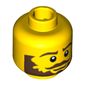 Minifig Head Conquistador, Beard Brown Bushy, Moustache, White Pupils Print