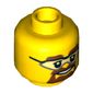 Minifig Head, Safety Goggles, Brown Eyebrows and Goatee Print [Hollow Stud]