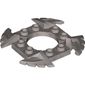 Ring 4 x 4 with 2 x 2 Hole and 4 Serrated Ends [Plain]