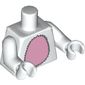 Torso Bunny Suit with Bright Pink Tummy / Tail Print, White Arms and Hands