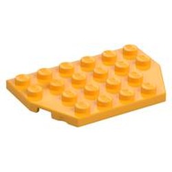 LEGO part  PLATE 4X6 26 DEGREES in Flame Yellowish Orange/ Bright Light Orange