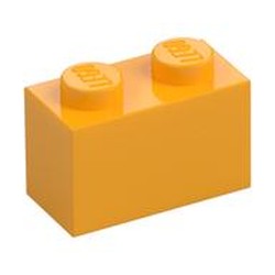 Brick 1 x 1 with Orange Star on Side print