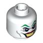 Minifig Head Joker, Green Eyebrows, Red Lips, Wide Smile / Smirk Print