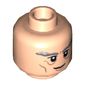 Minifig Head Gandalf, Thick Gray Eyebrows and Smile Print [Hollow Stud]
